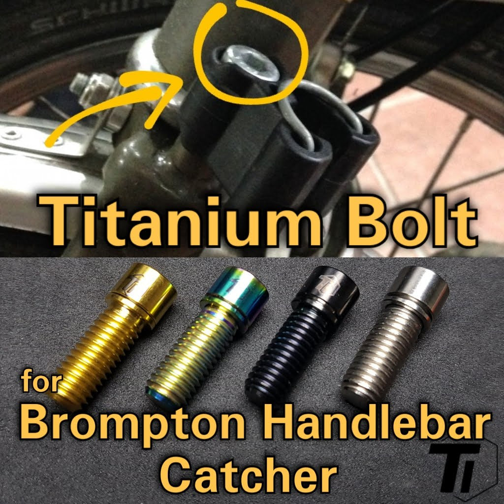 Titaniumschraube für Brompton-Lenkerfänger | Halter-Adapter-Anpassungsbaugruppe, Klammer-Clip-Ende 2017 B75 Aceoffix