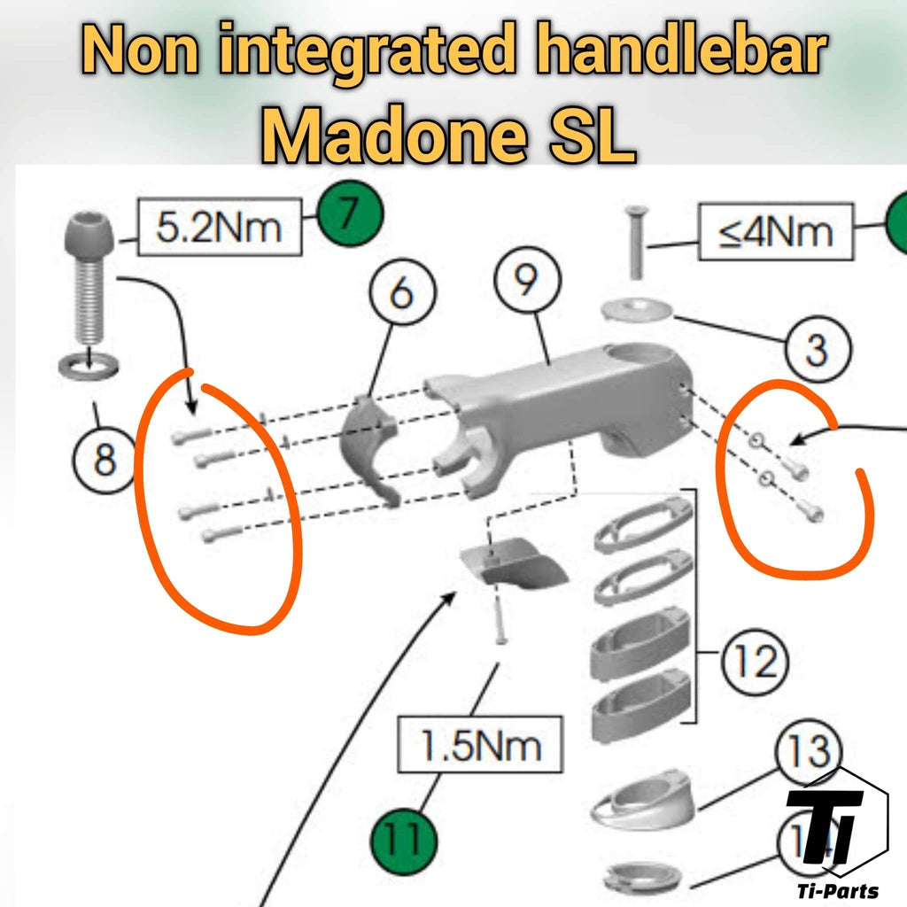Atualização de titânio para Trek Madone Gen7 SLR SL | MEU2024| Parafuso de parafuso de titânio grau 5 Singapura