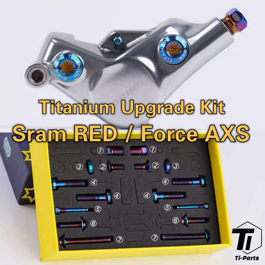 Titanium SRAM RED Force Rival AXS bremseopgraderingssæt | 12S Road Disc Bremse Caliper Fastgørelsesskrue Opgraderingssæt | Titanium skrue vedligeholdelsesbolt møtrik skrue