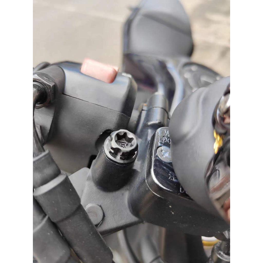 Titanium skrue til motorcykel sidespejl | Cykelspejl Gevind M10 p1.25 M8 med uret &amp; mod uret Torx | Grad 5 Ti