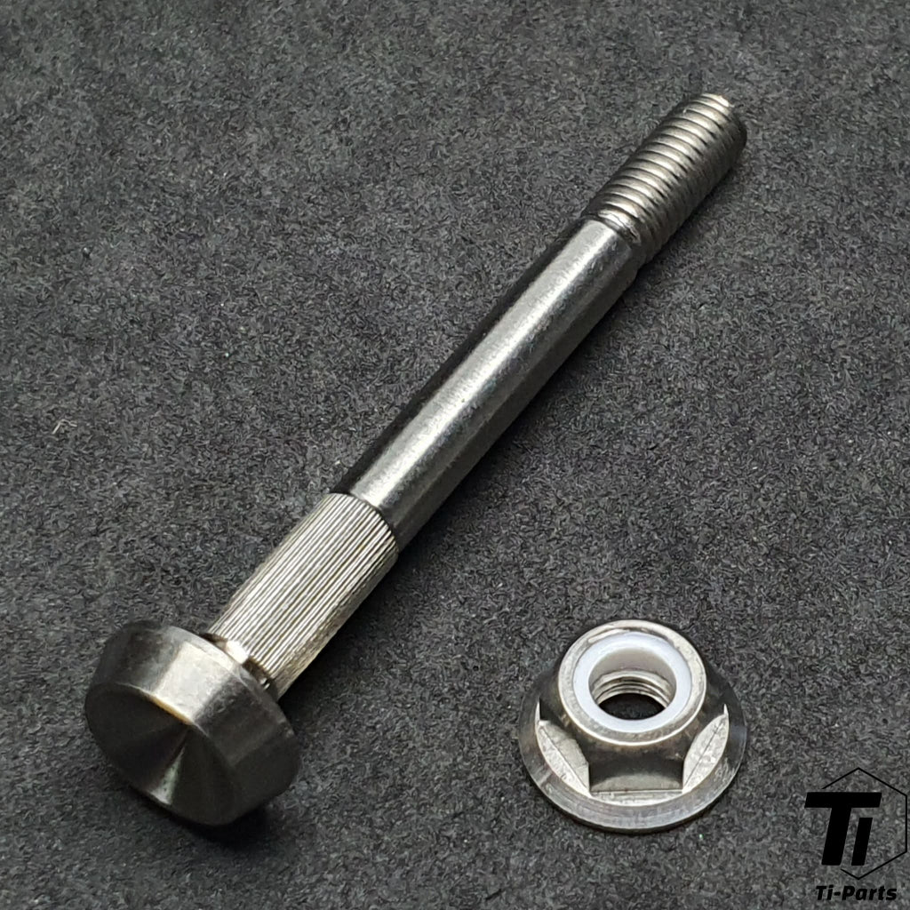 Ti silver titanium Brompton rear shock axle set