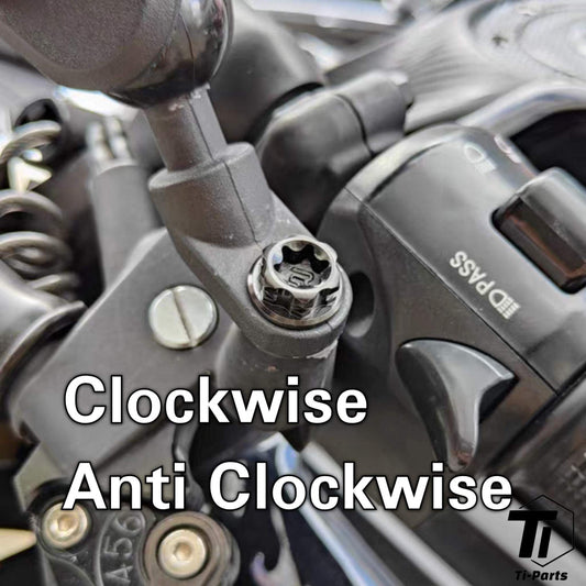 Tornillo de titanio para espejo lateral de motocicleta | Rosca para espejo de bicicleta M10 p1.25 M8 Torx en sentido horario y antihorario | Grado 5 Ti