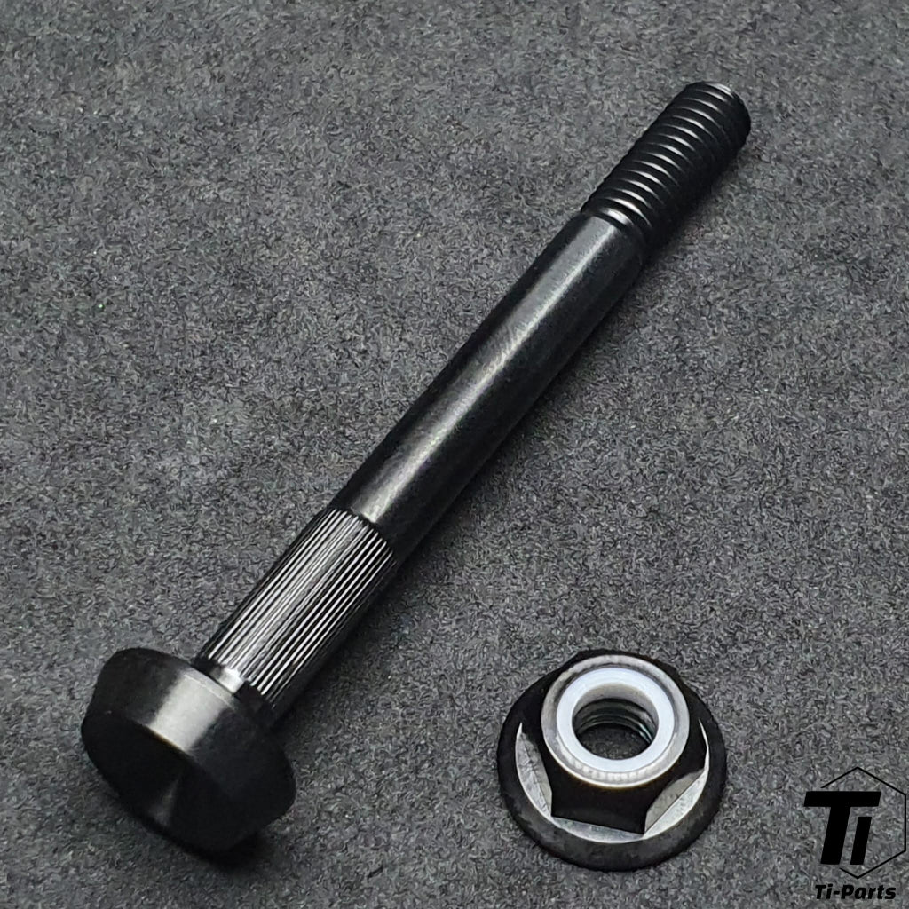 Nitride black titanium Brompton rear shock axle set