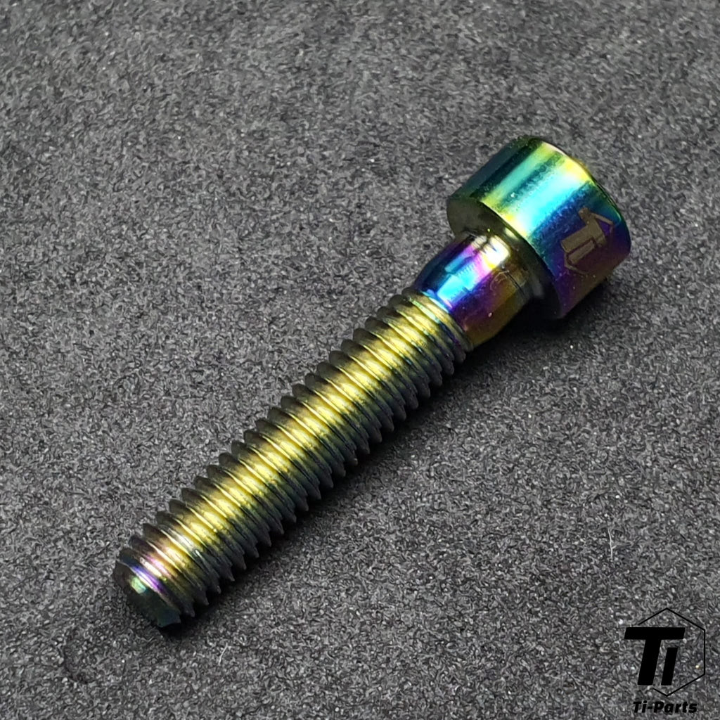 Single rainbow oil-slick titanium bolt for Zipp SL Sprint stem