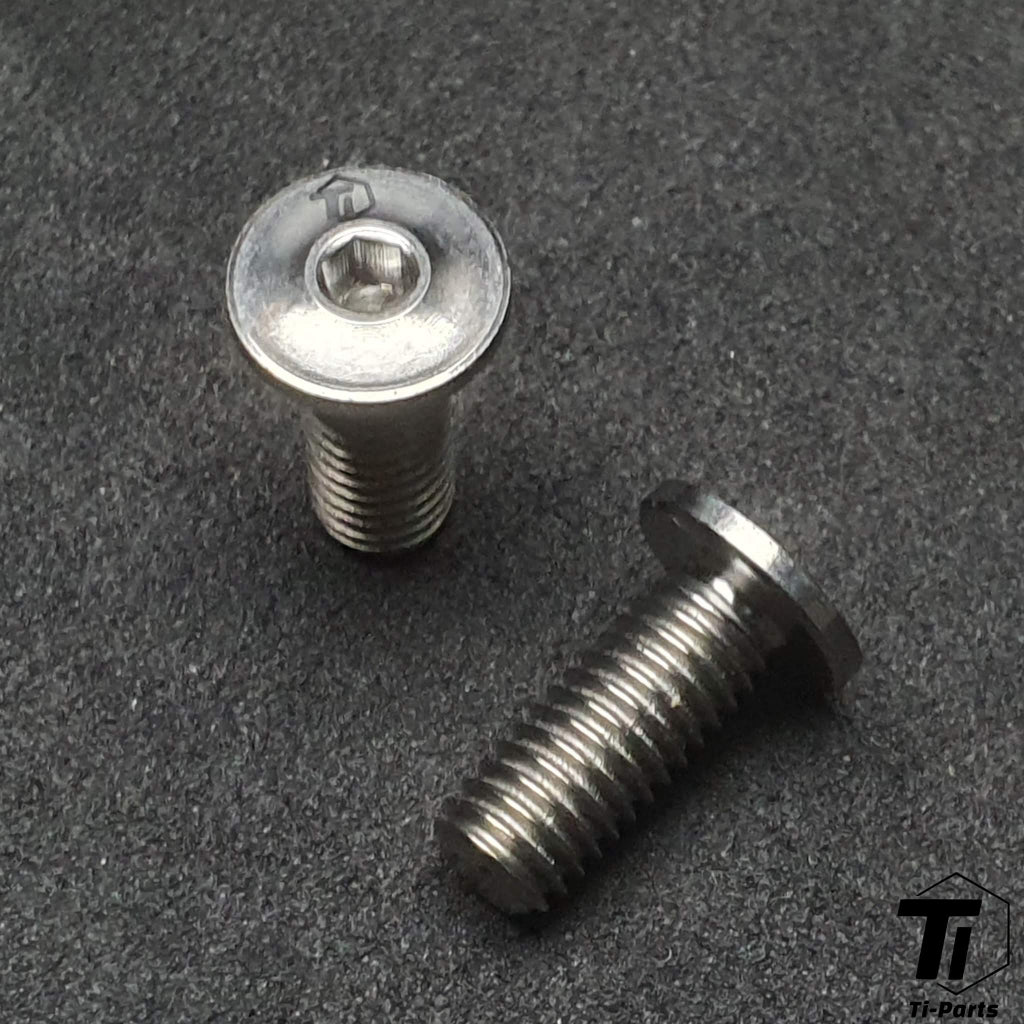 Titanium Flat Head Screw for Roadbike MTB Bottle Cage Mount | Super Low profile Fidlock Gravel M5x12| Titanium Bolt Grad