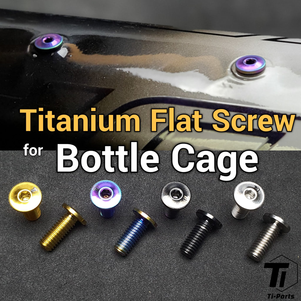 Titanium-Flachkopfschraube für Rennrad-MTB-Flaschenhaltermontage | Superflaches Fidlock Gravel M5x12| Titaniumbolzen Grad