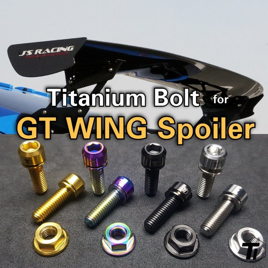Titanbult för GT Wing Spoiler| Bakspoiler Bil GT Style Big Country Lab APR JS Racing Duraflex Universal | Titan