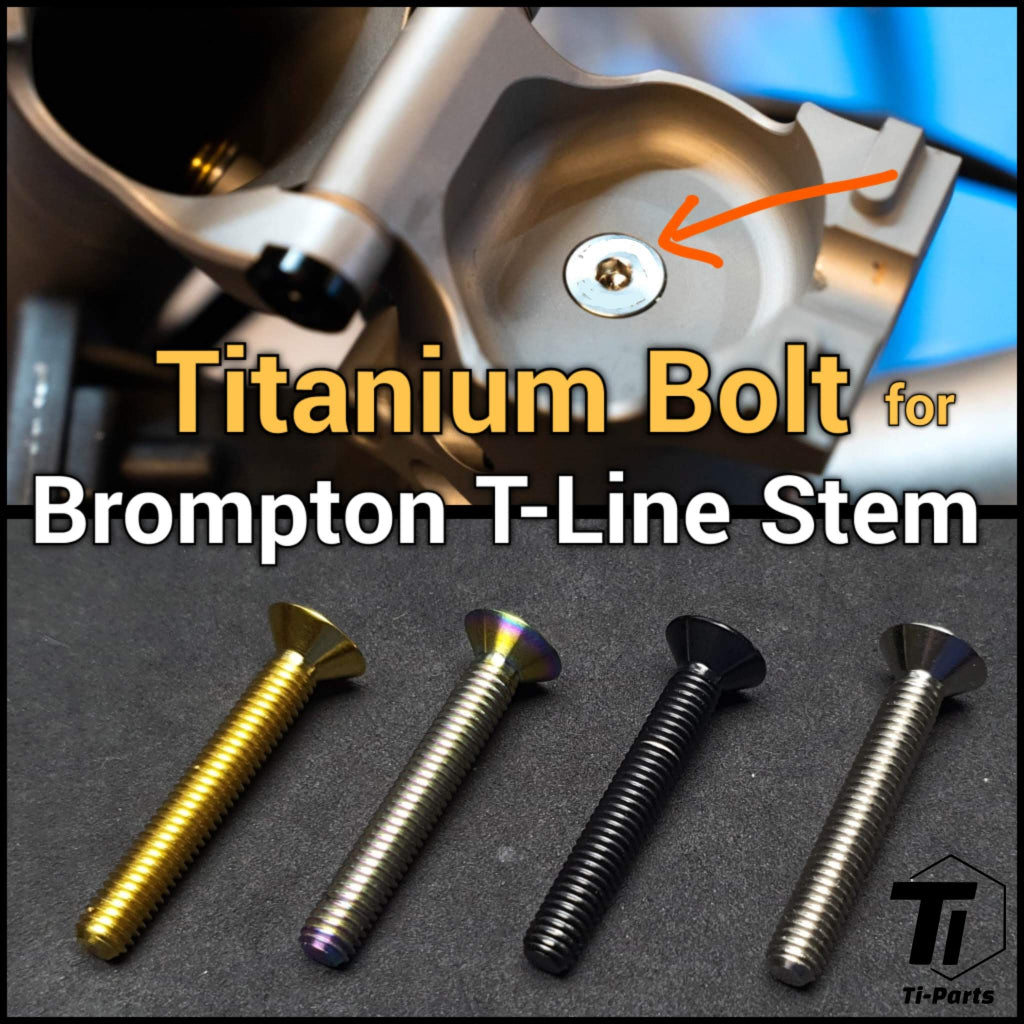 Titanium bout voor Brompton T-Line stuurpen | Hoofdstamschroef-headset | Klasse 5 titanium schroef Singapore