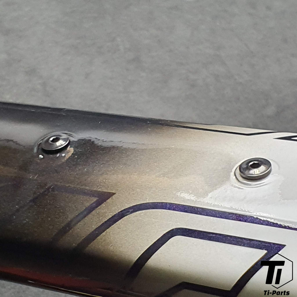 Titaniumskrue til gruscykelpakning Toprørgaffelhulsdæksel | Super flush flad hoved skrue | Forebyg rust og muddersnavs