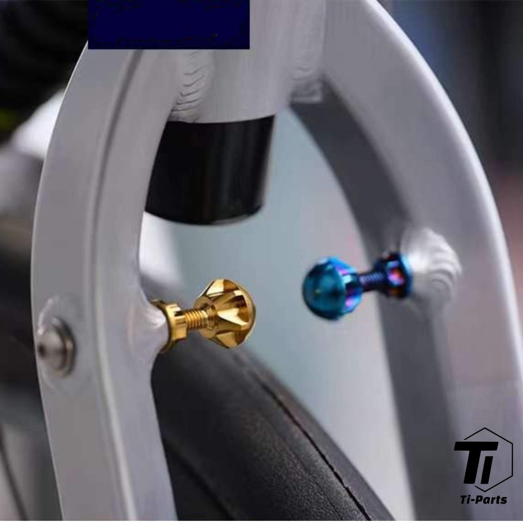 Rolha de roda Birdy de titânio | Conjunto de batentes de roda dianteira e traseira para fixação de roda Ti-Parts Ridea H&amp;H | Grau 5 Titânio Singapura