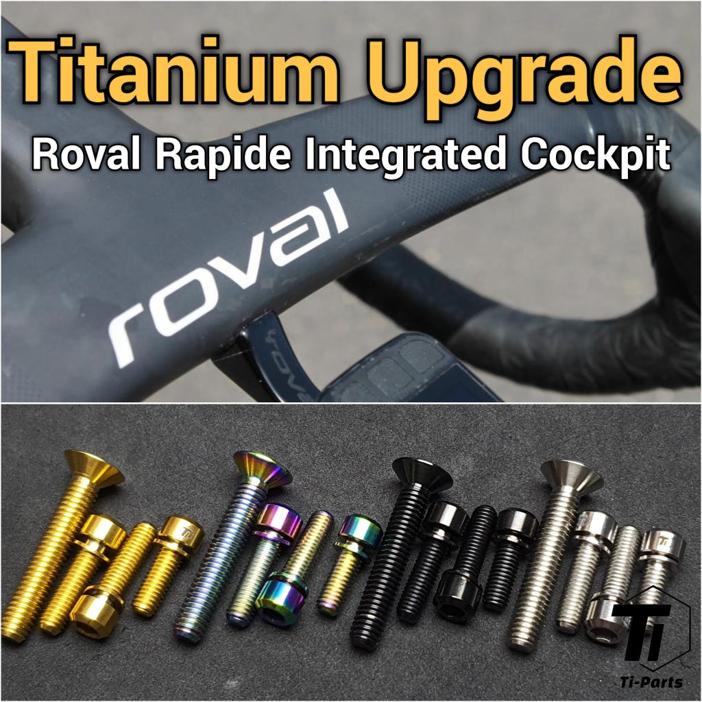 Titanium Roval Rapide Cockpit Upgrade Kit | Integrated Handlebar Dropbar Computer Mount bolt | Grade 5 Titanium Screw