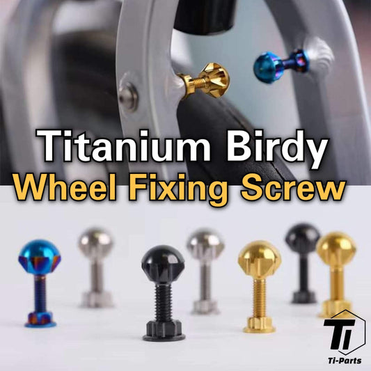 Tapón de rueda Birdy de titanio | Fijación de rueda Juego de topes de rueda delantera trasera Ti-Parts Ridea H&amp;H | Titanio Grado 5 Singapur