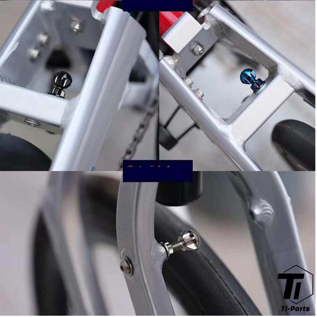 Tapón de rueda Birdy de titanio | Fijación de rueda Juego de topes de rueda delantera trasera Ti-Parts Ridea H&amp;H | Titanio Grado 5 Singapur
