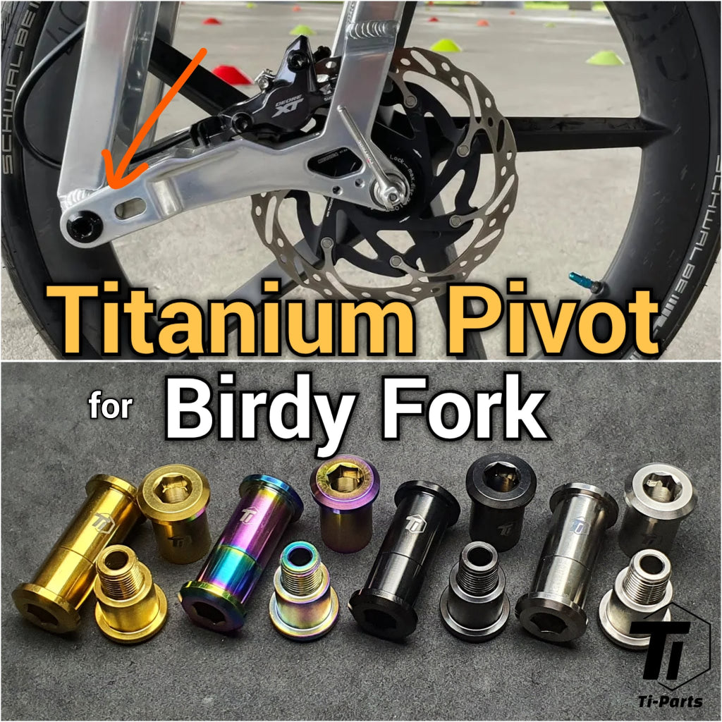 Titanium draaipunt voor Birdy vork | CNC Ti-legering Ridea Litepro Asvorkgewricht Vervanging Upgrade R20 | TiParts Graad 5 Ti