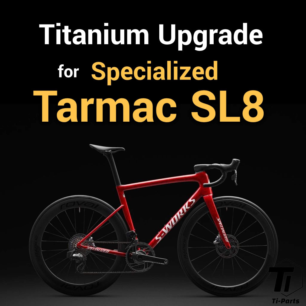 Titanium-upgrade voor Tarmac SL8 | Gespecialiseerde Sworks Shimano Dura Ace SRAM RED AXS | R9270 R9250 Di2 Force Project ZWART LTD | SD Worx Schroef Bout Moer