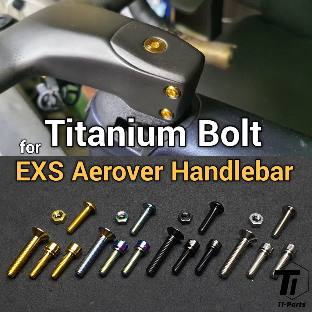 Parafuso de titânio para guiador integrado EXS Aerover | Parafuso de montagem de luz GoPro para computador Aer[o]ver | Parafuso de titânio grau 5