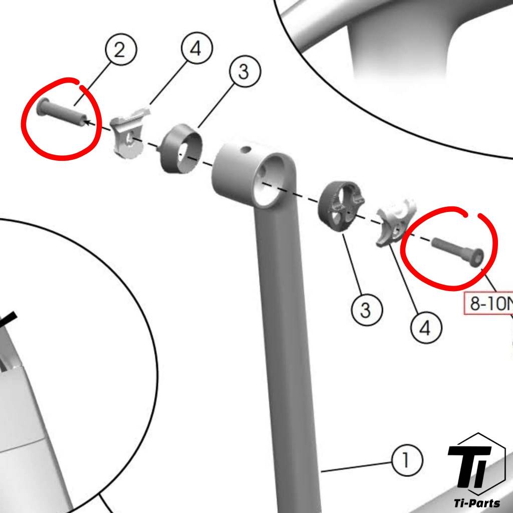 Titanium upgradekit voor Trek Domane SL SLR MY23 | Gen4 AXS Dura Ace | Graad 5 titanium boutschroef Singapore