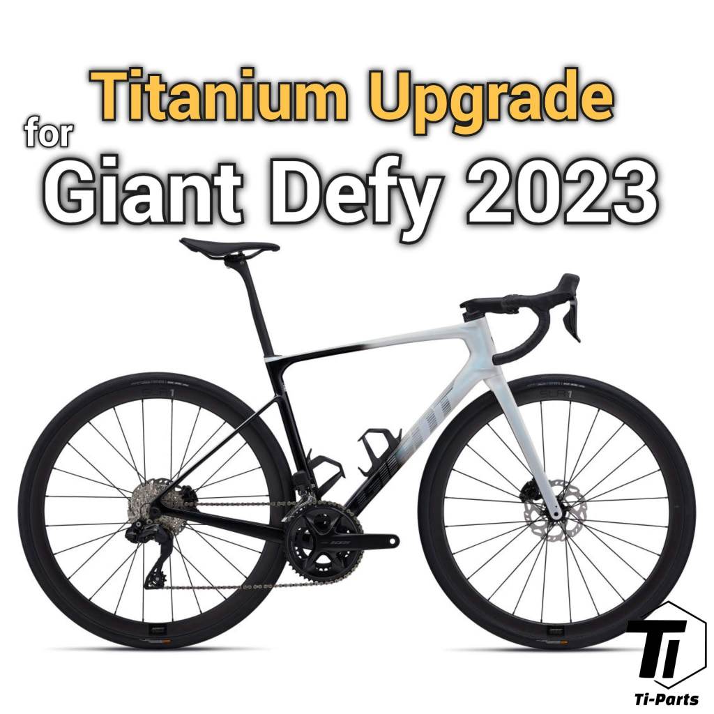 Atualização de titânio para Giant Defy 2023 | SL Profissional Avançado | Parafuso de titânio, guiador, selim, selim Shimano SRAM