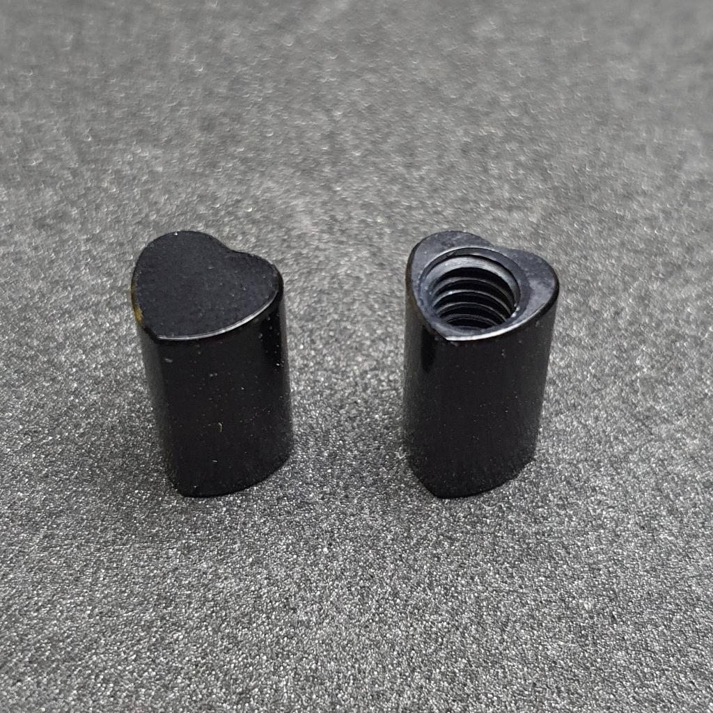 Aluminium 7075 heart-shaped Presta valve cap nut