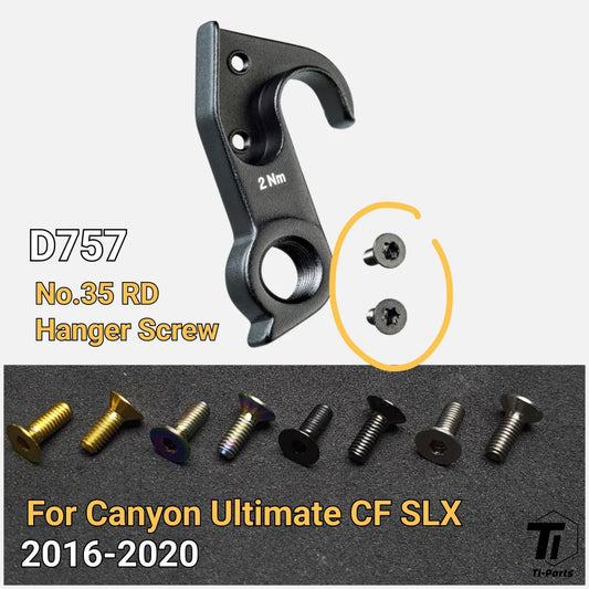 Vis en titane pour patte de dérailleur arrière Canyon D757 No.35 | Canyon Ultimate CF SLX 2016 - 2020 | Écrou de boulon d’entretien