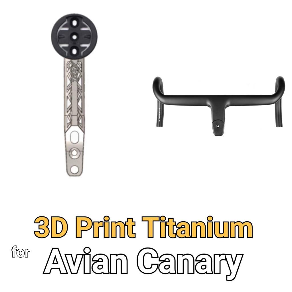 Avian Falcon II 카나리아 티타늄 3D 인쇄 컴퓨터 마운트 | Garmin Wahoo 초경량용 GoPro 라이트 브래킷