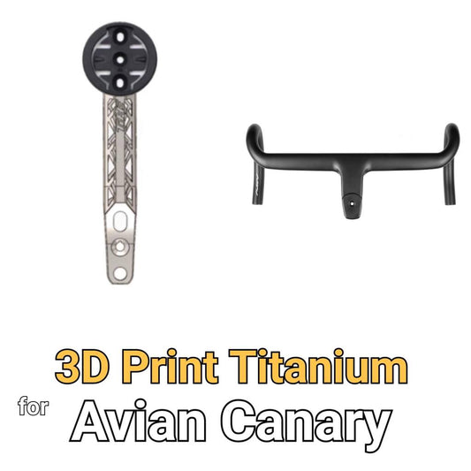 Avian Falcon II Canary チタン 3D プリント コンピューター マウント | Garmin Wahoo 超軽量用 GoPro ライト ブラケット