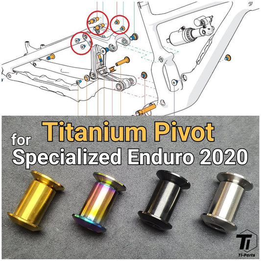 Titanium Specialized Enduro 2020 ++ Otočná matice | Horní rameno vnitřní nápravy | Horní spojovací šroub vnější | Údržba
