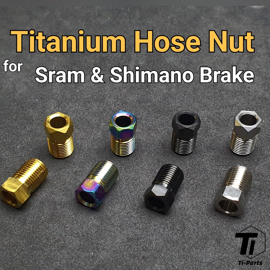 Dado per tubo flessibile Shimano Sram in titanio | Dado per tubo freno a disco idraulico antiruggine | Manutenzione Vite Bullone Dado