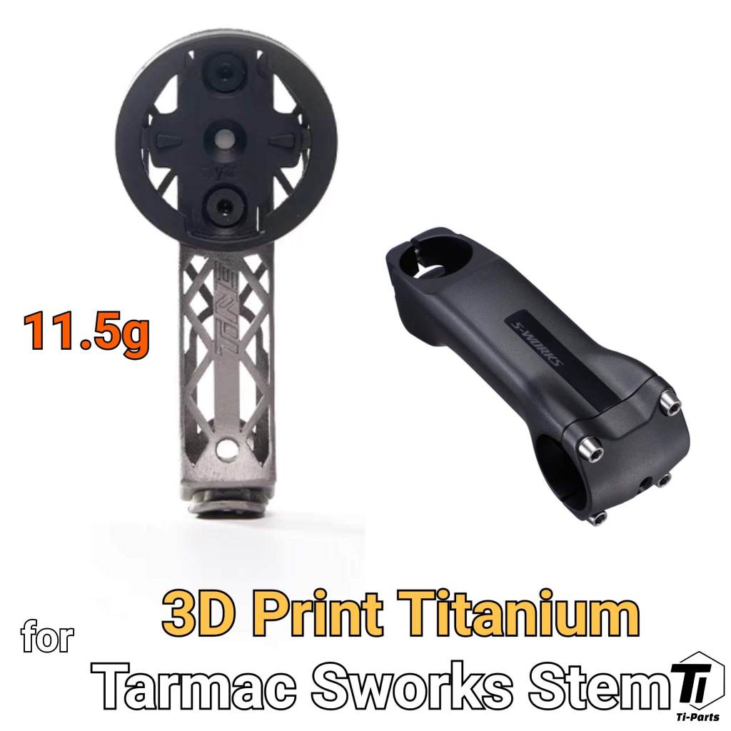 Εξειδικευμένη βάση στήριξης υπολογιστή Tarmac Sworks Stem Titanium 3D Print | Στήριγμα GoPro Light για Garmin Wahoo Super Lightweight