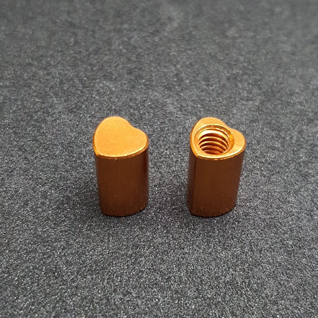 Aluminium 7075 heart-shaped Presta valve cap nut