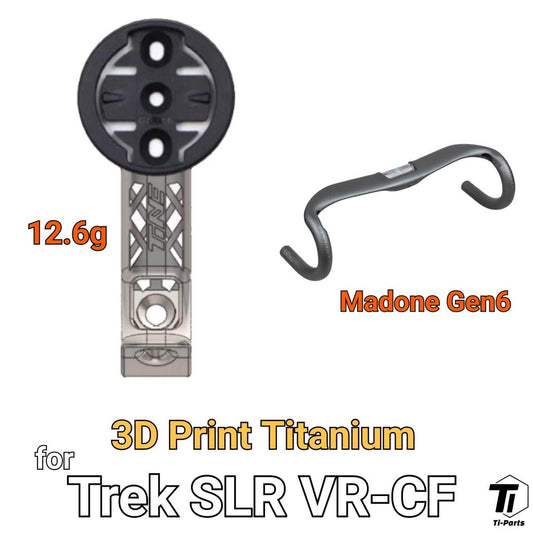 Bontrager SLR VR-CF Titanium 3D Print Computer Mount Trek Madone Gen6 | GoPro Light Bracket til Garmin Wahoo Super Light