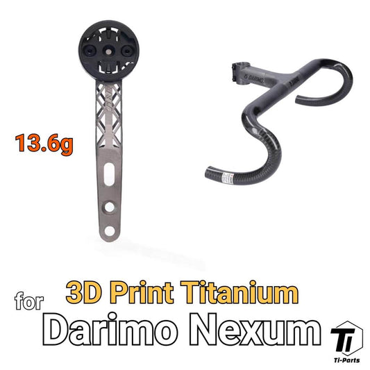 Supporto per computer con stampa 3D Darimo Nexum Titanium | Staffa leggera GoPro per Garmin Wahoo super leggera