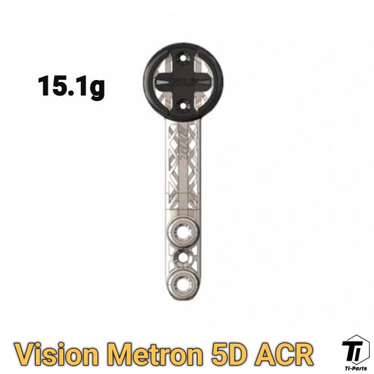 Vision Metron 5D ACR Titanium 3D Print Počítačový držák | Integrujte 3K GoPro Light Bracket pro Garmin Wahoo