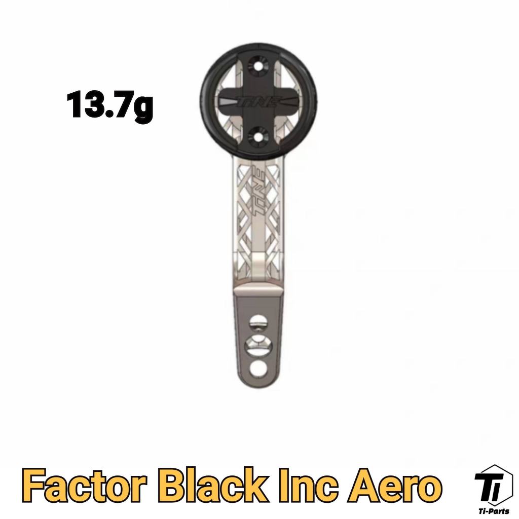 Factor Black Inc Aero Titanium 3D Print Computer Mount | Barstem GoPro Light Bracket pro Garmin Wahoo Super Lightweight