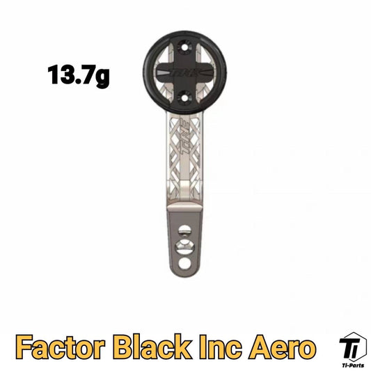 Factor Black Inc Aero Titanium 3D Print Computer Mount | Barstem GoPro Light Bracket for Garmin Wahoo Super Lightweight