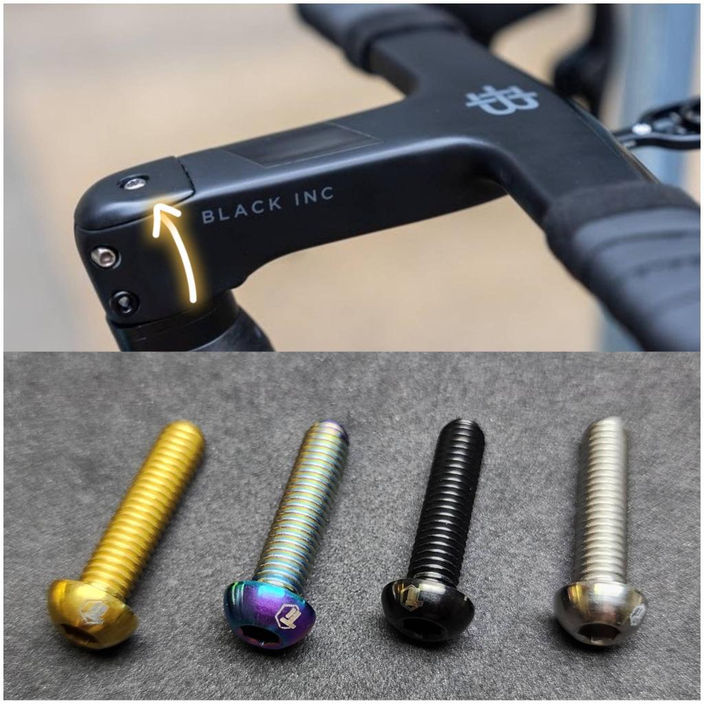 Black Inc Titanium Screw for Stem Cap | Factor Ostro VAM Integrated Handlebar M6 Button Head